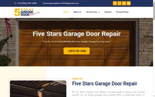 Five Stars Garage Door Repair website