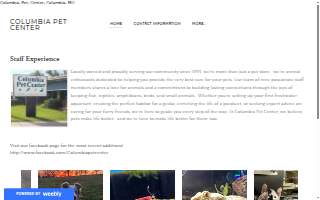 Columbia Pet Center website