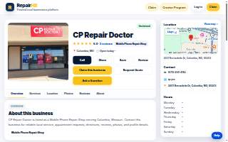 CP Repair Doctor website
