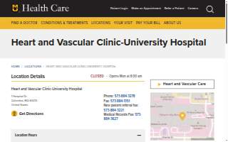 Heart and Vascular Clinic-University Hospital website