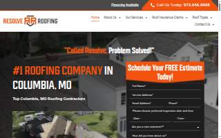 Resolve Roofing website
