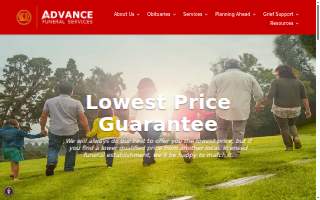 Advance Funeral Services website