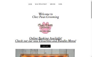 Chez Paws Grooming website
