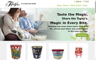 Topsy's Popcorn website