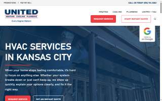 United Heating Cooling and Plumbing of Grandview website