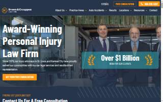 Brown & Crouppen: Injury and Car Accident Lawyers of Hazelwood website