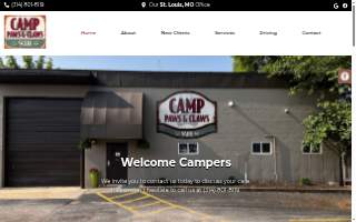 Camp Paws and Claws website
