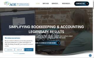 AOE Bookkeeping & Accounting Services website