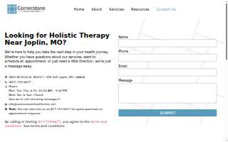 Cornerstone Health & Wellness website