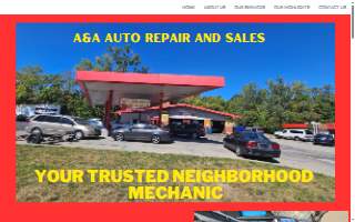 A&A Auto Repair and Sales website