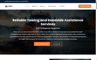 Affordable Tow Truck Service website