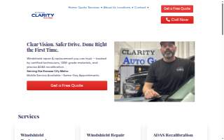 Clarity Auto Glass of Kansas City website