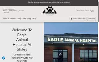 Eagle Animal Hospital at Staley website