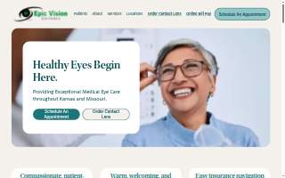 Epic Vision Eye Centers website