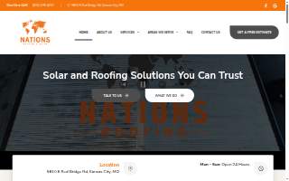 Nations Roofing and Solar website