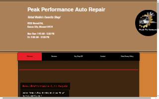 Peak Performance Auto Repair website