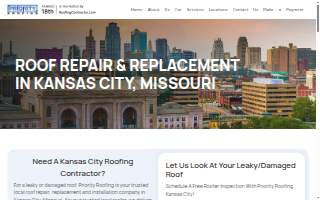 Priority Roofing of Kansas City website