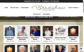 Bradshaw Funeral Home, Inc. website