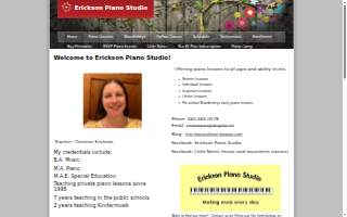 Erickson Piano Studio website