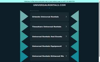Universal Rentals and Events website