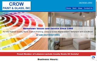 Crow Paint and Glass CO website
