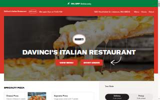 DaVinci's Italian Restaurant website