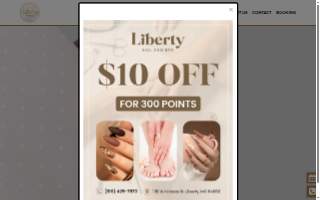 Liberty Nail and Spa website