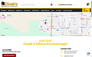 Cleek's Home Furnishings | Rentals & Sales - Marshall website