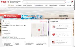 CVS Pharmacy of Marshall website