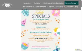 Beauty and Wellness on Olive website