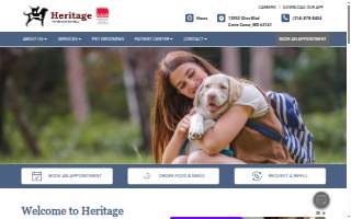 Heritage Veterinary Hospital website