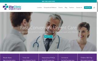 Zip Clinic Urgent Care website
