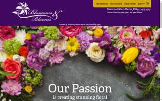 Blossoms and Blooms Florist and Gifts website