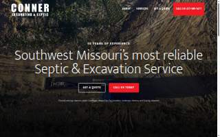 Conner Excavating and Septic website