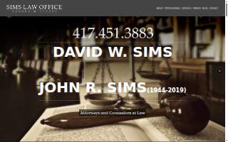 Sims Law Office, LLC website