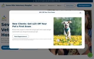 Seven Hills Veterinary Clinic website