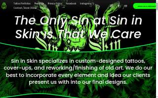 Sin in Skin Tattoo Collective of Oakville website