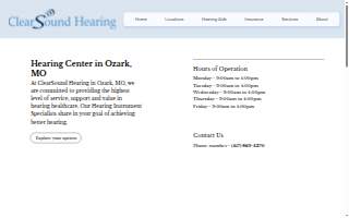 ClearSound Hearing of Ozark website