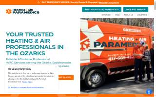 Heating + Air Paramedics website