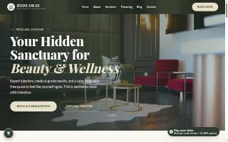 Hideaway Wellness & Aesthetics website