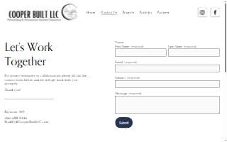 Cooper Built LLC website