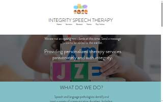 Integrity Speech Therapy of Raymore website