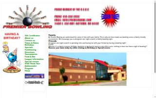 Premier Bowling and Recreation Center website