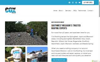 Cox Roofing website