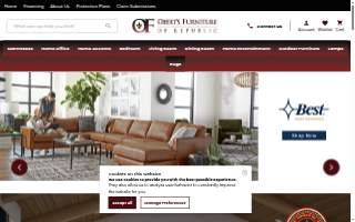 Obert's Furniture website