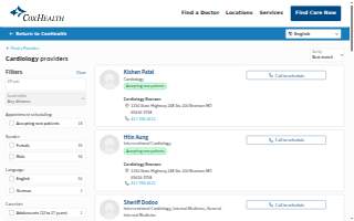 CoxHealth - Cardiology website