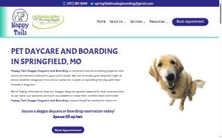 Happy Tails Doggie Day Care & Boarding website