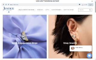 Justice Jewelers website