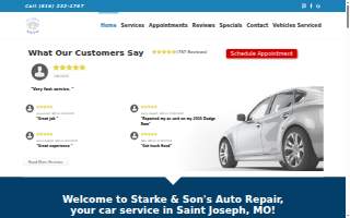 Starke & Sons Auto Repair website