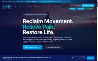 Axis Spine and Orthopedics website